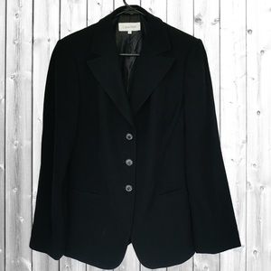 Calvin Klein Black 3-Button Notched Collar Blazer